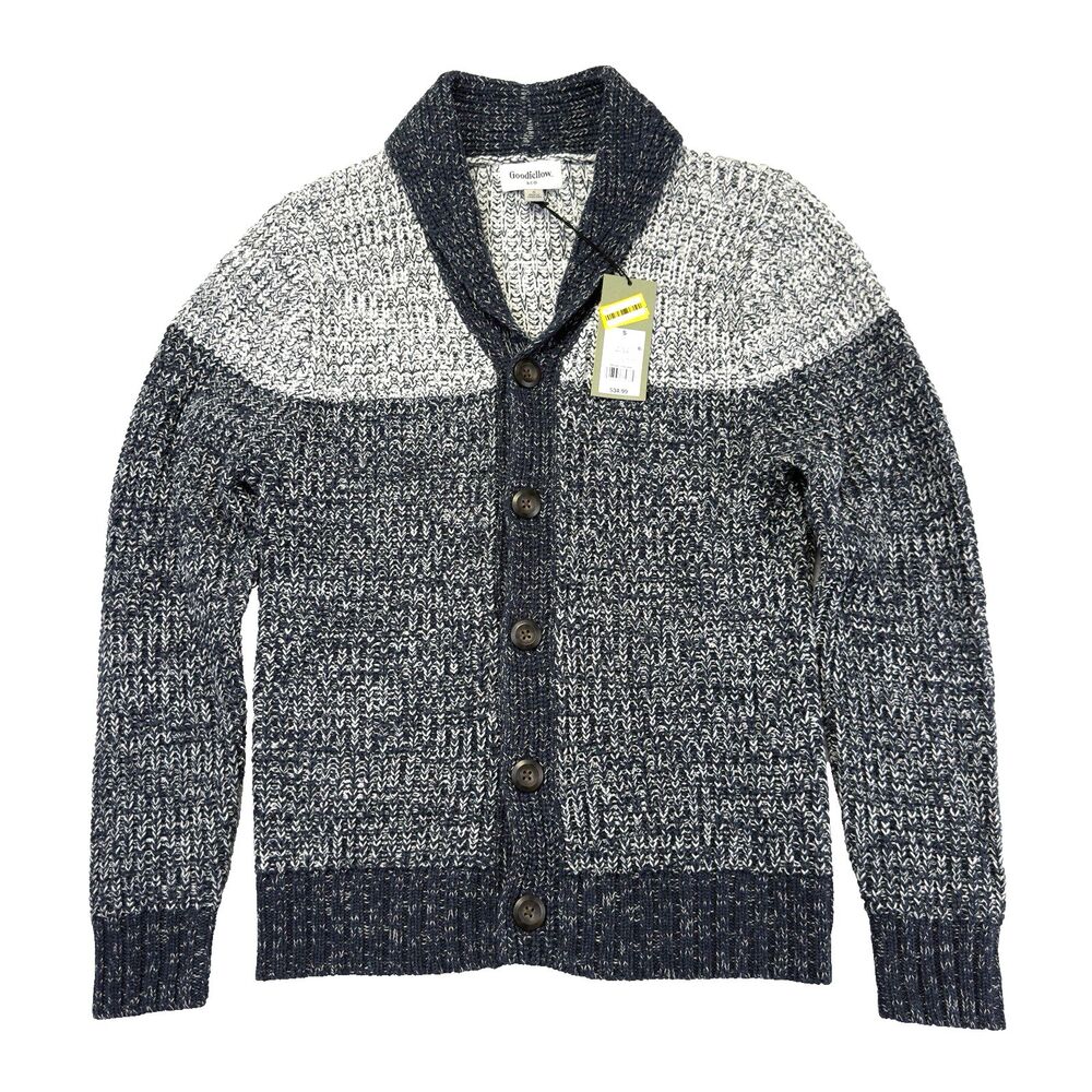 Womens Big Button‎ Cardigan Sweater Size Small Navy Blue Cozy Casual Goodfellow